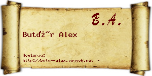 Butár Alex névjegykártya